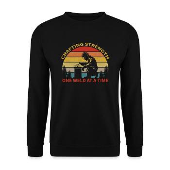Welder - Vintage Welder - Welder Dad - Welder Joke - Unisex Pullover - Schwarz - Vorne - Alina (178cm) & Michal (187cm)