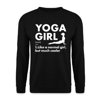 Yogi Girl Definition Yoga - Unisex Pullover - Schwarz - Vorne - Alina (178cm) & Michal (187cm)
