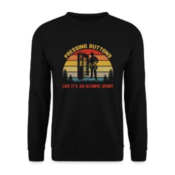 Elevator Mechanic - Elevator Mechanic Dad - Unisex Pullover - Schwarz - Vorne - Alina (178cm) & Michal (187cm)