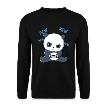 Gaming - Gaming Panda - Gaming Lover - Cute Gaming - Unisex Sweatshirt - black - Front - Alina (178cm) & Michal (187cm)