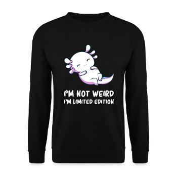 Axolotl - Cute Axolotl - Fun Axolotl - Axolotl Pun - Unisex Sweatshirt - black - Front - Alina (178cm) & Michal (187cm)