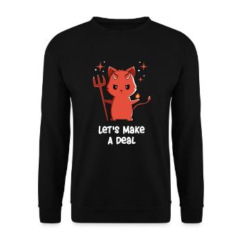 Satanic - Satanic Cat - Cute Satanic - Satanic Fun - Unisex Sweatshirt - black - Front - Alina (178cm) & Michal (187cm)