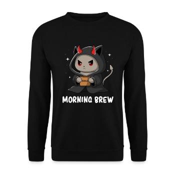 Humor - Dark Humor - Cat Humor - Evil Humor - Unisex Pullover - Schwarz - Vorne - Alina (178cm) & Michal (187cm)