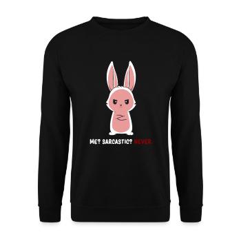 Sarcasm - Bunny Sarcasm - Dark Humor Sarcasm - Unisex Pullover - Schwarz - Vorne - Alina (178cm) & Michal (187cm)
