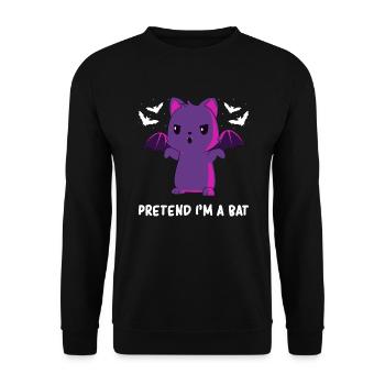 Halloween - Halloween Cat - Halloween Bat - Unisex Sweatshirt - black - Front - Alina (178cm) & Michal (187cm)