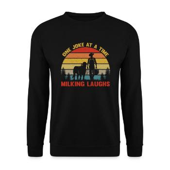 Farmer - Livestock Farmer - Farmer Farming - Unisex Pullover - Schwarz - Vorne - Alina (178cm) & Michal (187cm)