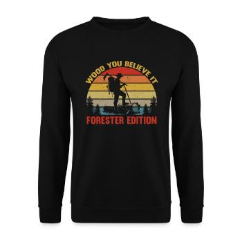 Forest - Forest Worker - Forest Joke - Forest Pun - Unisex Pullover - Schwarz - Vorne - Alina (178cm) & Michal (187cm)