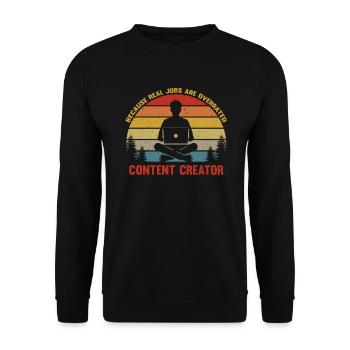 Content Creator - Blogger - Vlogger - Youtuber - Unisex Pullover - Schwarz - Vorne - Alina (178cm) & Michal (187cm)