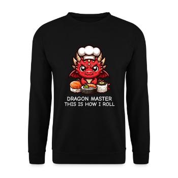 Sushi - Sushi Roll - Sushi Chef - Sushi Humor - Unisex Pullover - Schwarz - Vorne - Alina (178cm) & Michal (187cm)