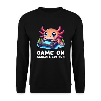 Axolotl - Axolotl Gaming - Axolotl Gamer - Unisex Sweatshirt - black - Front - Alina (178cm) & Michal (187cm)