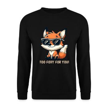 Fox - Foxy Fox - Cute Fox - Fox Humor - Funny Fox - Unisex Pullover - Schwarz - Vorne - Alina (178cm) & Michal (187cm)
