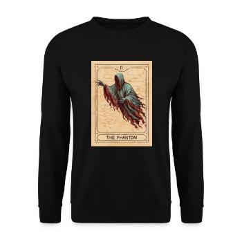 Ghost Halloween Ghost Tarot Card Ghost Scary Ghost - Unisex Pullover - Schwarz - Vorne - Alina (178cm) & Michal (187cm)