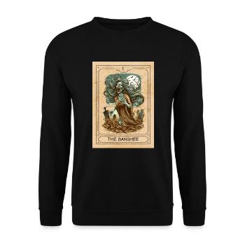 Banshee - Banshee Tarot Card - Halloween Banshee - Unisex Pullover - Schwarz - Vorne - Alina (178cm) & Michal (187cm)