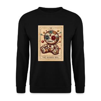 Voodoo - Voodoo Doll - Voodoo Magic - Voodoo Witch - Unisex Pullover - Schwarz - Vorne - Alina (178cm) & Michal (187cm)