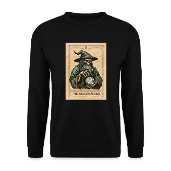 Necromancer - Spooky Necromancer Bones Necromancer - Unisex Pullover - Schwarz - Vorne - Alina (178cm) & Michal (187cm)