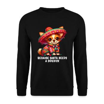 Chihuahua - Chihuahua Noël - Chihuahua Chiot - Sweat-shirt Unisexe - noir - Devant - Alina (178cm) & Michal (187cm)