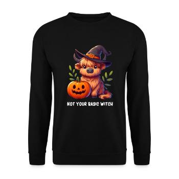 Highland Cow - Cute Highland Cow Baby Highland Cow - Unisex Pullover - Schwarz - Vorne - Alina (178cm) & Michal (187cm)