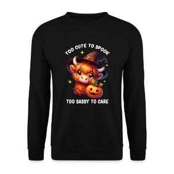 Highland Cow - Cute Highland Cow Baby Highland Cow - Unisex Pullover - Schwarz - Vorne - Alina (178cm) & Michal (187cm)