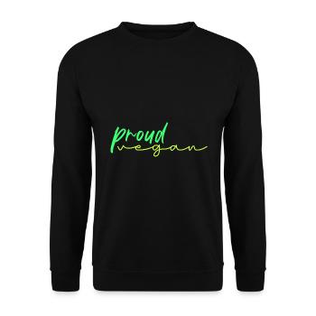 fier végétalien - Sweat-shirt Unisexe - noir - Devant - Alina (178cm) & Michal (187cm)