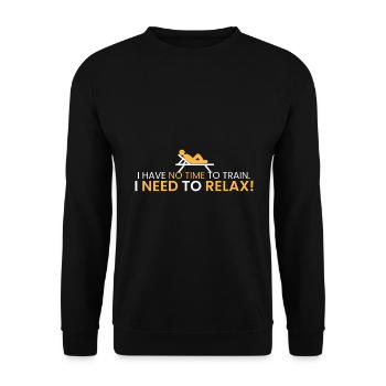 No time to exercise! - Unisex Sweatshirt - black - Front - Alina (178cm) & Michal (187cm)