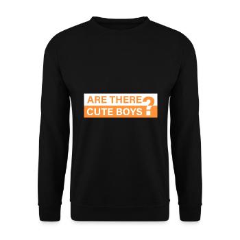 Are there cute guys? - Unisex Sweatshirt - black - Front - Alina (178cm) & Michal (187cm)