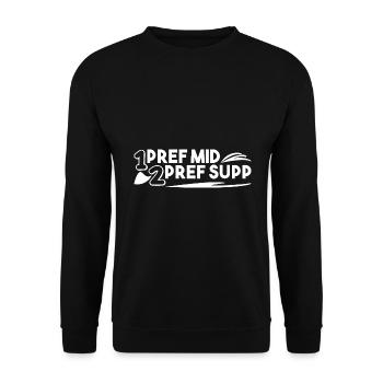 1. pref mid 2. pref supp - Unisex Pullover - Schwarz - Vorne - Alina (178cm) & Michal (187cm)