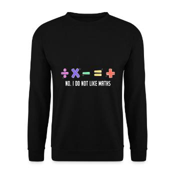 Drôle de dicton mathématique - Sweat-shirt Unisexe - noir - Devant - Alina (178cm) & Michal (187cm)