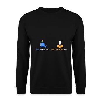 Wal Investoren > das Volk - Unisex Pullover - Schwarz - Vorne - Alina (178cm) & Michal (187cm)