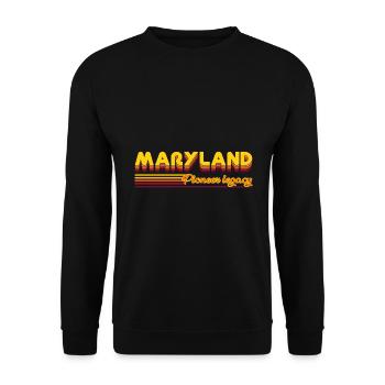 cool Maryland USA states design - Unisex Sweatshirt - black - Front - Alina (178cm) & Michal (187cm)