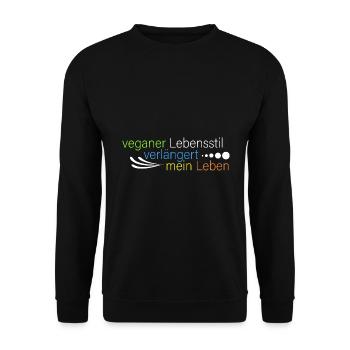 Vegan verlängert mein Leben - Unisex Pullover - Schwarz - Vorne - Alina (178cm) & Michal (187cm)
