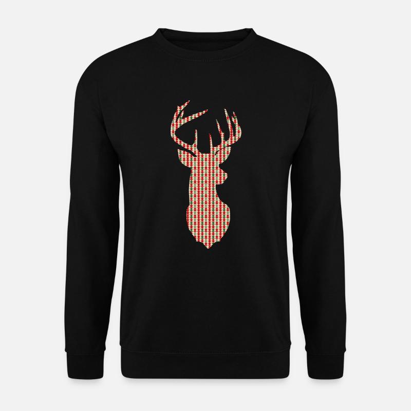 Weihnachten Reh - Geometrie Weihnachtsbaumdesign - Unisex Pullover - Schwarz