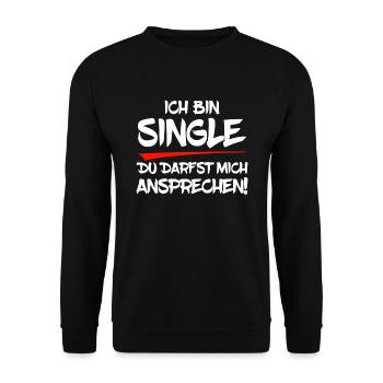 Ich bin Single - Unisex Pullover - Schwarz - Vorne - Alina (178cm) & Michal (187cm)