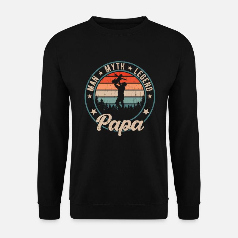 Papa Mann Mythos Legende Vater Retro Geschenk - Unisex Pullover - Schwarz