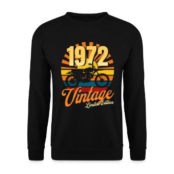 1972 anniversaire motard, 50 ans motard - Sweat-shirt Unisexe - noir - Devant - Alina (178cm) & Michal (187cm)