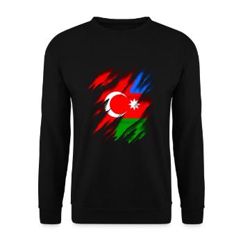 Türkiye Azerbaïdjan Turquie Azerbaïdjan - Sweat-shirt Unisexe - noir - Devant - Alina (178cm) & Michal (187cm)