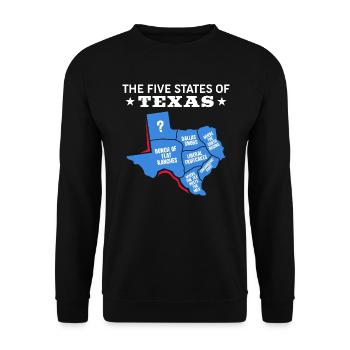Staaten Dallas Design für stolze Texaner - Unisex Pullover - Schwarz - Vorne - Alina (178cm) & Michal (187cm)