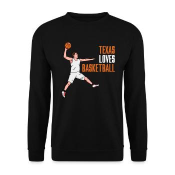 Texas basketball design for proud Texas fans - Unisex Sweatshirt - black - Front - Alina (178cm) & Michal (187cm)