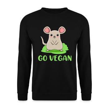 Design de souris pour les fiers végétaliens - Sweat-shirt Unisexe - noir - Devant - Alina (178cm) & Michal (187cm)