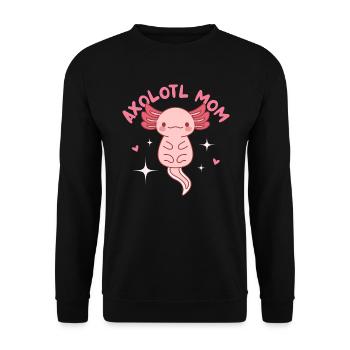 Axolotl Mom Design für Axolotl-Liebhaber - Unisex Pullover - Schwarz - Vorne - Alina (178cm) & Michal (187cm)