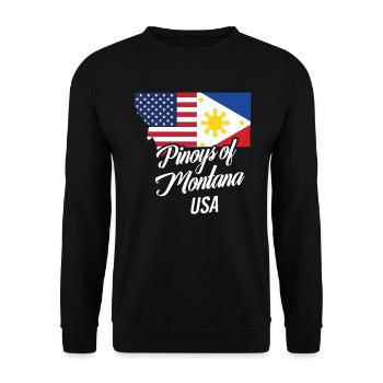 Filipinos of Montana Design für stolze Fil-Ams - Unisex Pullover - Schwarz - Vorne - Alina (178cm) & Michal (187cm)