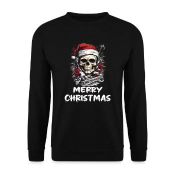 otenkopf dans la tenue de Noël Design de Noël - Sweat-shirt Unisexe - noir - Devant - Alina (178cm) & Michal (187cm)