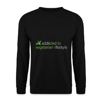 accro au mode de vie végétarien - Sweat-shirt Unisexe - noir - Devant - Alina (178cm) & Michal (187cm)