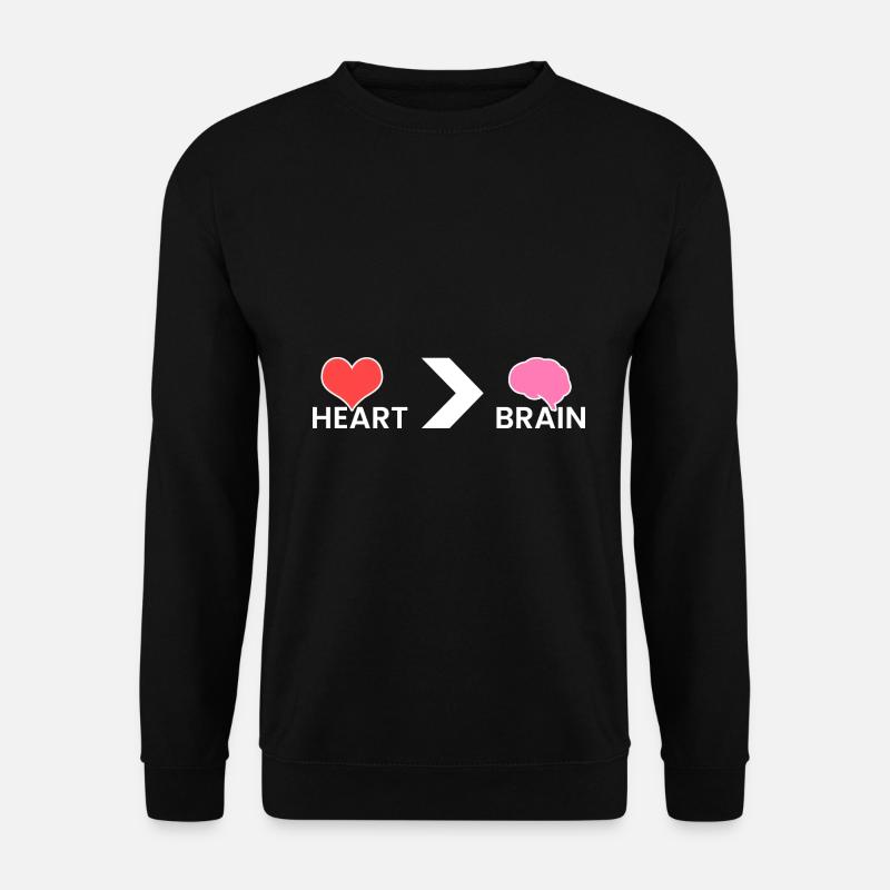 Heart > brain - Unisex Sweatshirt - black