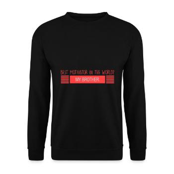 Bruder: bester Motivator - Unisex Pullover - Schwarz - Vorne - Alina (178cm) & Michal (187cm)