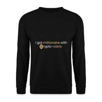 Become a millionaire with cryptocoins - Unisex Sweatshirt - black - Front - Alina (178cm) & Michal (187cm)