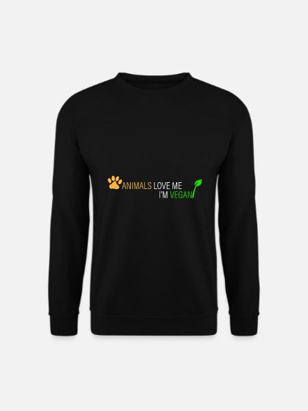 Animals love me - I'm vegan - Unisex Sweatshirt - black