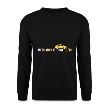 Mein Auto ist eine 10/10 - Unisex Pullover - Schwarz - Vorne - Alina (178cm) & Michal (187cm)
