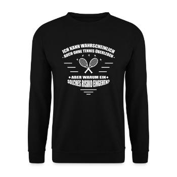 Tennis T-Shirt - Unisex Sweatshirt - black - Front - Alina (178cm) & Michal (187cm)