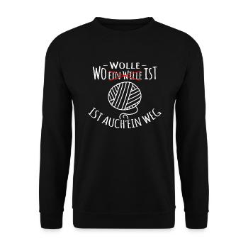 Tricot & Crochet "Où est la laine" - Sweat-shirt Unisexe - noir - Devant - Alina (178cm) & Michal (187cm)