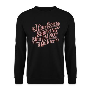 Einkaufen-Quitter-Grafik - Unisex Pullover - Schwarz - Vorne - Alina (178cm) & Michal (187cm)